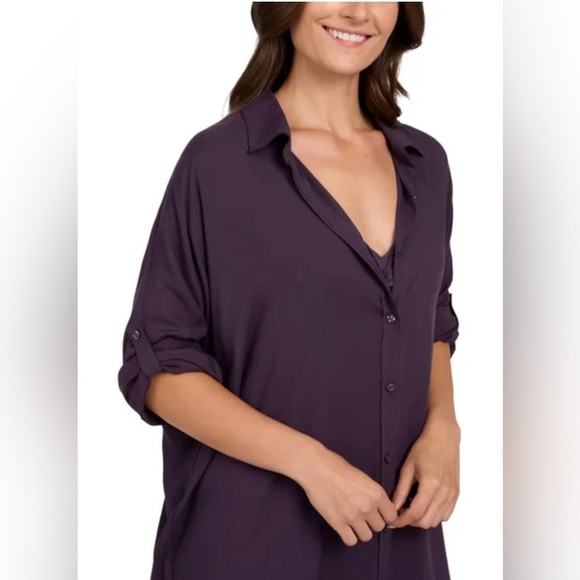 Lands End Tunic Length Swim Cover Up M/L - Picture 3 of 11